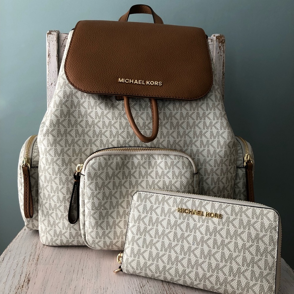 Michael Kors backpack and matching wallet